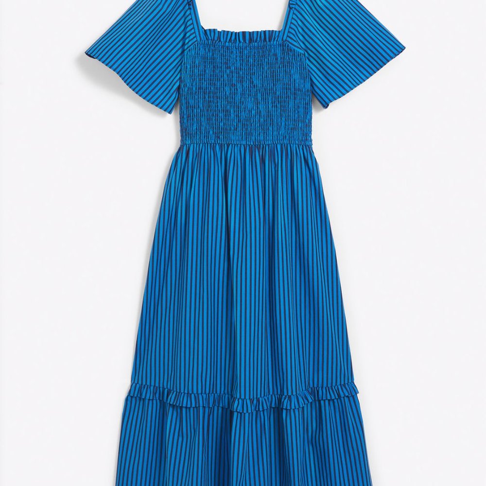 Draper & James Deana Smocked Dress in Canopy Stripe